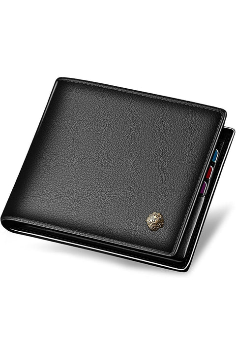 Men's Wallets, Genuine Leather RFID Blocking Mens Bifold Wallets with Zipper Coin Pocket
