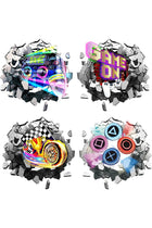 4PCS 3D Gaming Wall Stickers for Boys Bedrooms Walls,Video Joystick & Gamer Controller Gaming Peel Wall Decals,Teenagers Boy Bedroom Playroom,Sports Room Wall Decorations