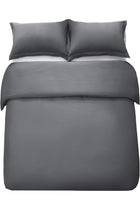 Bedding Duvet Cover Double Size Set- 1PC Duvet Cover 170x220CM / 2PC-Pillow Shams 50x75CM (Dark Grey, Double)