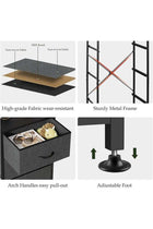 4-Drawer Dresser Vertical Storage Tower Fabric Dresser for Bedroom, Hallway, Entryway, Closet Organizer, Nightstand Bedside Table Furniture,Wooden Top (4-Tier, Black)