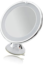 10x Magnifying LED Makeup Mirror with Suction Cup - Lighted Bathroom and Shaving Mirror, Travel Vanity Mirror with 360° Swivel Rotation and Locking Suction