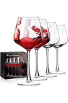 Hand-Blown Wine Glasses Set, Burgundy White Wine Glasses and Red Wine Glasses, 470 ml Wine Glasses for Women, Men, Wedding and Birthday (4)