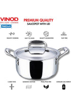 Platinum Triply Stainless Steel Saucepot with Lid - 20 cm, 3 L (Induction Friendly)