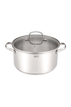 9 Piece Triply Stainless Steel Cookware Set, set includes 1x14cm Open Saucepan, 1x16cm Casserole with lid, 1x20cm Low Casserole with lid, 1x20cm Casserole with lid, 1x24cm Casserole with lid