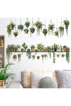 X Spring Green Plant Wall Stickers, 3D Potted Succulent Leaves Wall Decals, Removable Cactus Mural, Peel and Stick Vinyl Art for Kitchen Home Office Bedroom Decor, Large 33 Inch Nature Theme