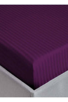 Deep Fitted Bed Sheet +2Pcs Pillow Covers, King/Queen/Double/Single Sizes, Color Purple, Depth 30cm