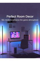 CozyNest LED Floor Lamp, Remote Dimming, Bluetooth Music Sync, RGB Ambient Light, Four-Section Adjustable Length, Suitable for Bedroom and Living Room, Modern Minimalist, Black,12W
