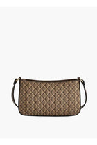 Women Monogram Print Crossbody Bag with Zip Closure