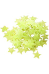 300pcs Plastic 3D Stars Glow in the Dark Stickers Night Luminous Wall Decal Sticker For Kids Bedroom Living Room Children's Room Ceiling Nursery Room Yellow