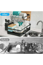 FALAHOM Large Dish Drying Rack for Kitchen Counter, Detachable Dish Drainer Organizer with Utensil Holder & Cup Holder & Drain Board & Cutting Board Holder, Large Capacity Dish Drainer