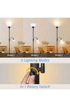 12 W Floor Lamp, Vertical Light with Double Lights, LED Flashlight Floor Lamp, With Adjustable Reading