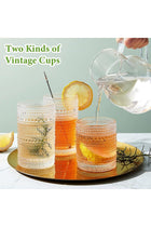 Vintage Hobnail Drinking Glasses Set of 8 – 12oz Highball & 10oz Cocktail Glasses, Textured Glass