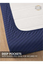 1-Piece Microfiber Fitted Sheet Striped, Color Navy Blue