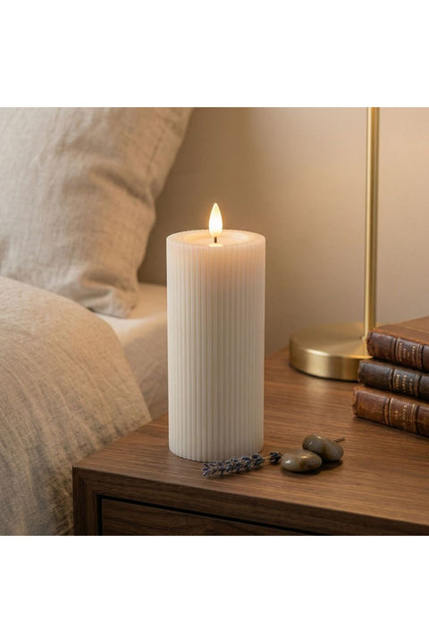 New In Led Candle 7X15Cm Ivory