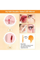Makeup Mirror, Rechargeable Lighted Height Adjustable with 3 Colors, 45 Mins Auto Turn Off & Memory Function, Dimmable Double-Sided 1X/10X Magnification LED & Rotation Standing Vanity Mirror (White)