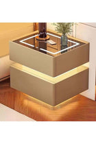 Modern Bedside Nightstand Table with LED Mirror, Sensor Light, Wireless Charging and BT Speaker 40CM