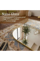 Arched Full-Length Floor Mirror Large Golden Frame Dressing Mirror for Bedroom & Living Room (200X100cm)