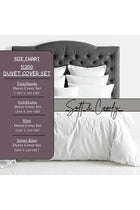 100% Egyptian Cotton Duvet Cover Set 200 Thread Count Plain Dyed with Pillowcases (Charcoal, King Size)