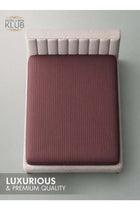 1-Piece Microfiber Fitted Sheet Striped, Color: Chocolate, Size: Single (90×190cm)