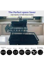 Dish Drying Rack for Kitchen Counter, 2 Tier Dish Rack, Stainless Steel Kitchen Dish Drying stand,Detachable Capacity Dish Drainer Organizer with Drain Board, Utensils Holder