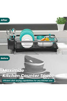 Two-Tier Dish Drying Rack Black for Kitchen