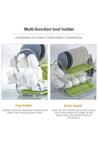 2-Tier Dish Drying Rack Silver 41.50 x 14.00 x 25.50cm
