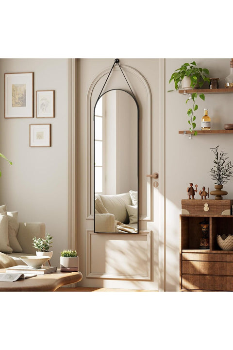 VooBang 40 x 120 cm oval wall mirror, bathroom mirror, decorative mirror suitable for bathrooms, living rooms and hallways, Gold