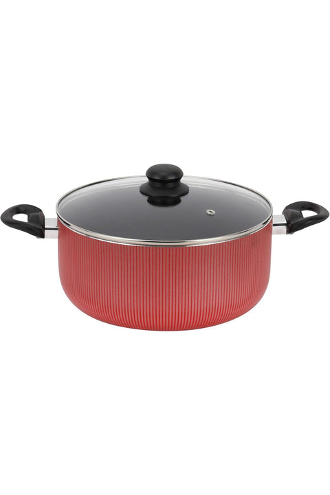 24x11cm Scarlet Honeycomb Casserole RF12889 Cookware with Non-Stick Coating, Tempered Glass Lid