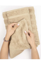 Safi Plus Towel Set Luxury Hotel Quality 600 GSM Genuine Combed Cotton, Super Soft & Absorbent Family Bath Towels 6 Piece Set - 2 Bath Towels, 2 Hand Towels, 2 Washcloths - Beige