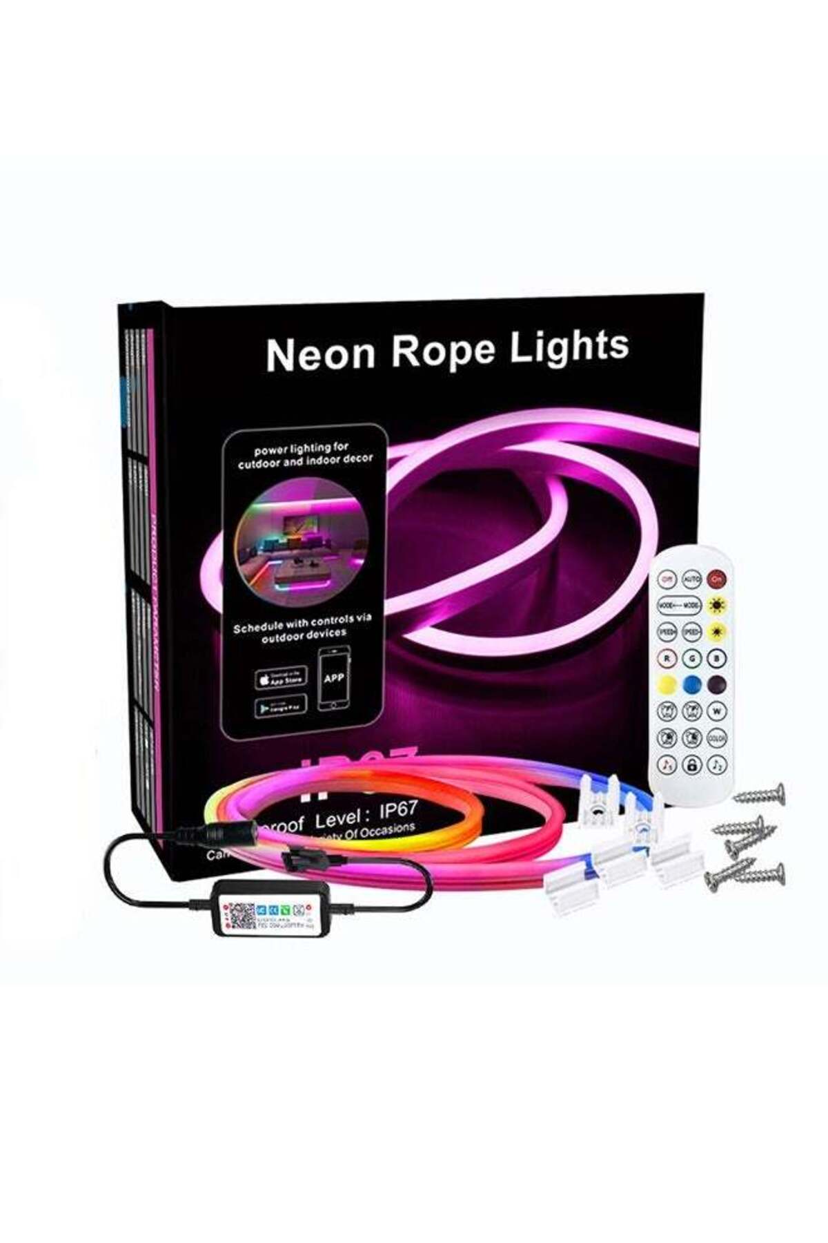 CozyNest Silicone Flexible RGB Neon Light Strip, Bluetooth Sound-Controlled Running Water Ambient Light, 5m