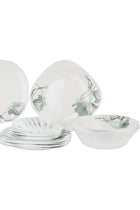 36pcs Opalware Dinner Set RF12880 Square, Includes Serving Platters, Dinner, Soup and Desserts Plates, Side Bowls and Spoons