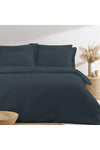 Cotton Striped Double Duvet Cover 200x200 cm Dark Grey, 300 Thread Count Soft 100% Long Staple Cotton Sateen Weave Quilt Cover with Button Closure (Dark Grey Bedding Set - 3 pc)