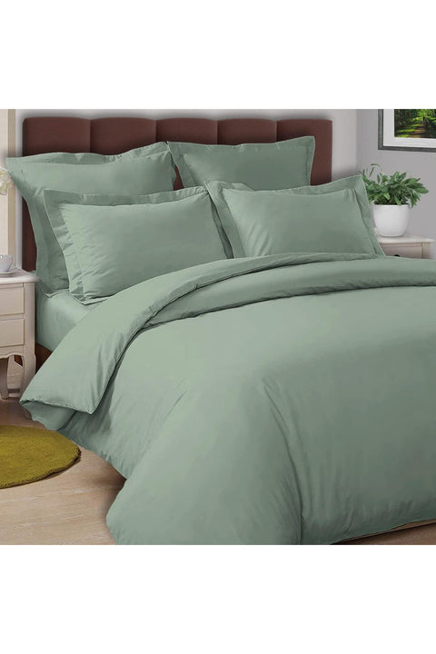 Cotton Double Duvet Cover 200x200 cm Sea Foam, 100% Long Staple Cotton Percale Weave Quilt Cover