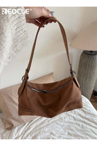 Women's Suede Hobo Crossbody Bag with Adjustable Strap & Zipper Closure - Retro-Inspired Casual Handbag