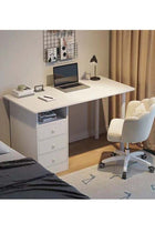Modern Design Computer Desk Simple Rectangular Writing Study Table with Storage Drawers Workstation Table for Bedroom Home Office 120x48x73 cm