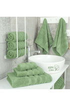 Safi Plus Towel Set Luxury Hotel Quality 600 GSM Genuine Combed Cotton, Super Soft & Absorbent Family Bath Towels 6 Piece Set - 2 Bath Towels, 2 Hand Towels, 2 Washcloths - Sage Green