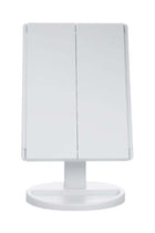 Tri-Folded Vanity Table Makeup Mirror With 21 LED Lights White