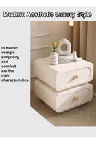 Multipurpose Use Modern Aesthetic Design Nightstand Durable Solid Wood Bedside Table Bedroom Chest of Drawers Round Edge Side Table Storage Cabinet 50x40x50