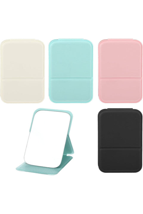 Compact Travel Makeup Mirror, 4 Pcs Ultra Thin Pocket Mirrors, Folding Handheld Mirror Pocket Purse for Camping Home Office, Makeup Mirror for Precision Makeup, Good for Gift, Multicolor