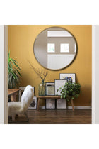 Round shaped Wall Mirror 100cm x 100cm With Aluminum Frame, Modern Room Decor For Entryways, Washrooms, Living Rooms And More, Golden