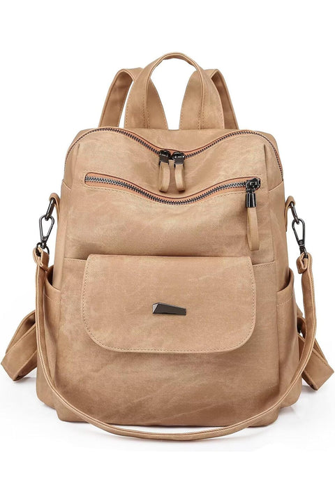 WYFJNX PU Leather Backpack Purse for Women Fashion Multipurpose Design Handbag Ladies Shoulder