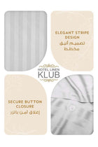 Hotel Linen Striped Duvet Cover Cotton White 245x245cm