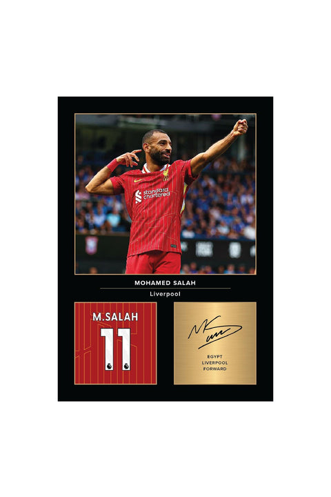 Alayra Framed Wall Art Mo Salah Signed A4 Printed Photo Picture Display Gift For Liverpool Fans Digitally Reproduced Signature Framed