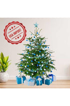 Fresh Premium Christmas Tree with Blue and Silver Decorations 250cm