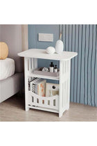 TRASSLE Durku Simple Bedside Tables Small Nightstand for Bedroom, Bedside, Nightstands Storage Shelf, Sofa Table for Small Space,Double Layer