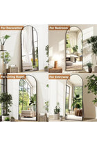Arched Full-Length Floor Mirror Large Black Frame Dressing Mirror for Bedroom & Living Room (180X90cm)
