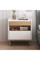 Modern Minimalist Nightstand Bedside Table with 2 Drawers for Bedroom Living Room