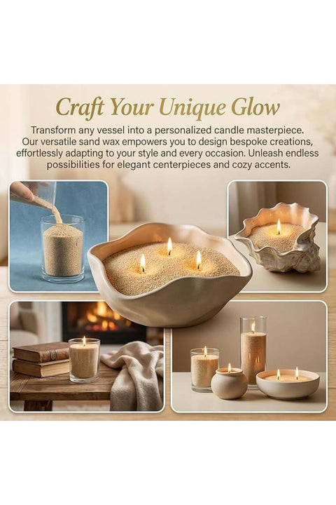 Pearled Candle Wax Sand With 20 Eco Wicks - Sand - 1Kg