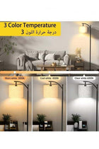 FUOE Floor Lamp with Remote Control 3 Color Temperatures, Long Lamp with Adjustable Linen Shade
