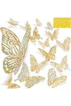 60 Pcs 3D Sequined Silver Butterfly Wall Decor, 5 Styles 3 Sizes,Butterfly Cake Birthday Party Baby Shower Decorations Iridescent,Metallic Room Mural Wall Stickers (Sequined Golden)
